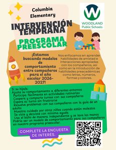 Preschool flyer in Spanish